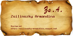 Zsilinszky Armandina névjegykártya